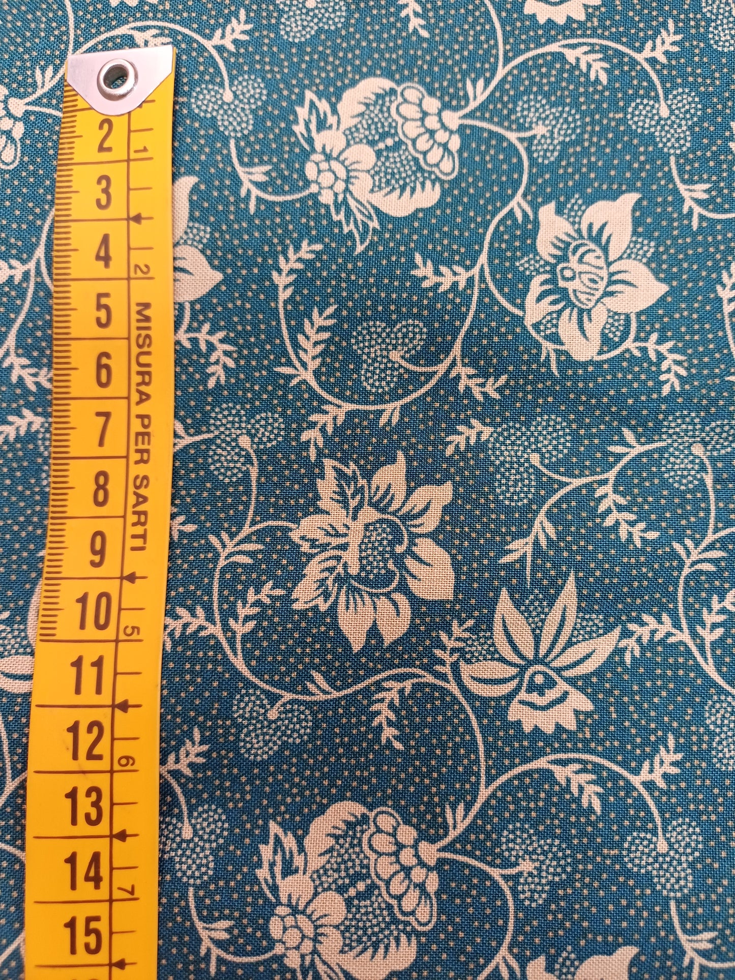 Floral blau/cru