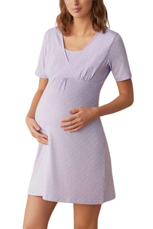 Camisa de maternitat Lilac Polka