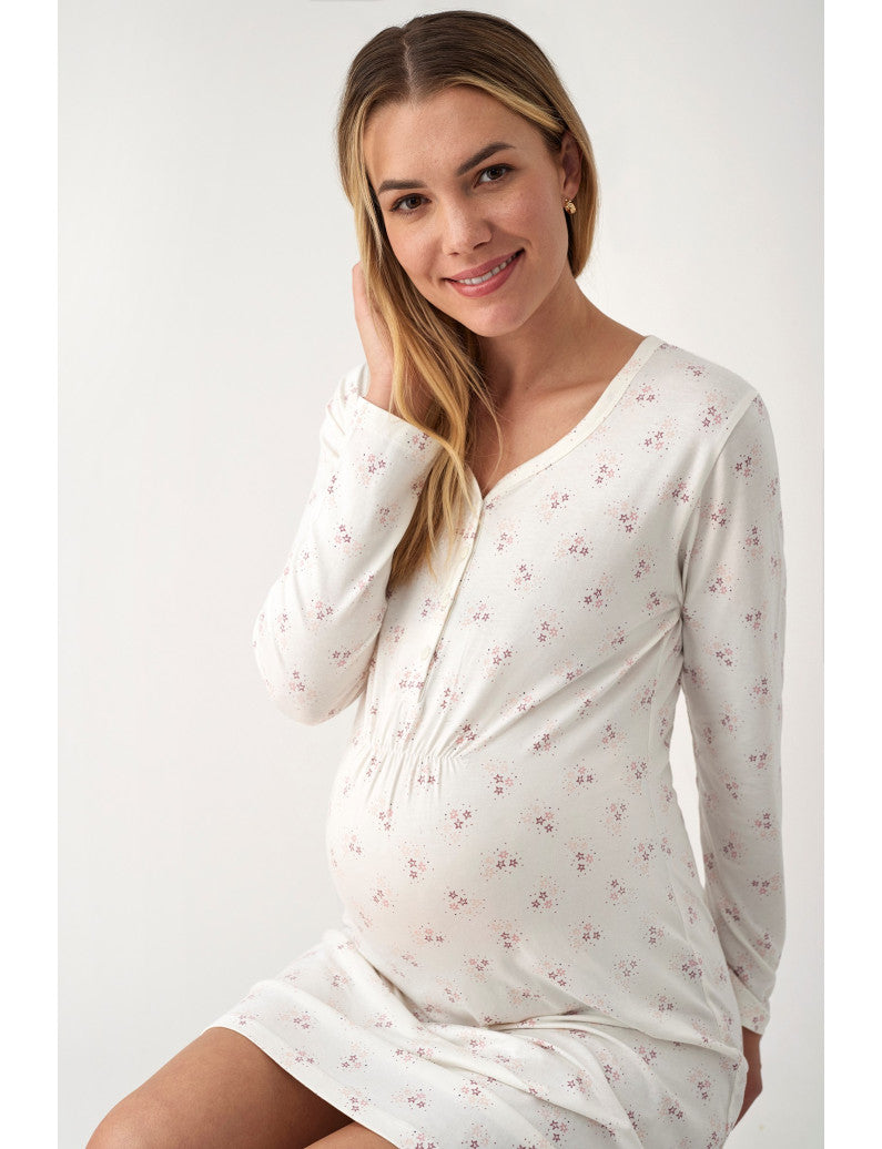 Camisa de dormir de maternitat Blossom Button