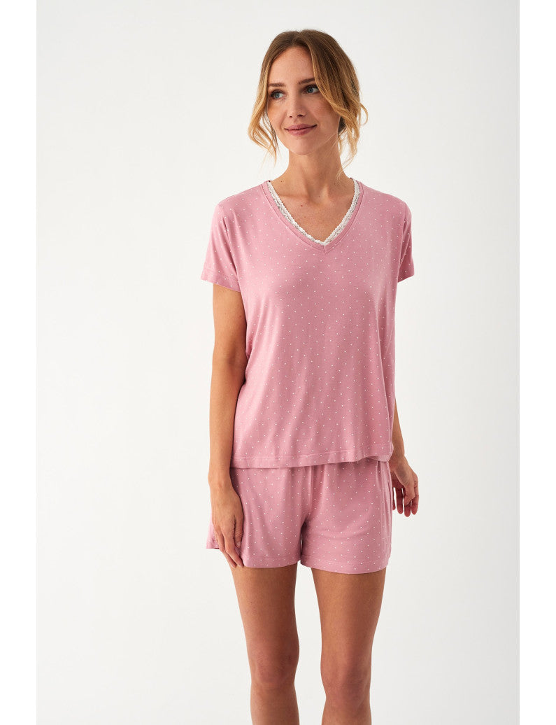 Pijama màniga curta Rose Polka
