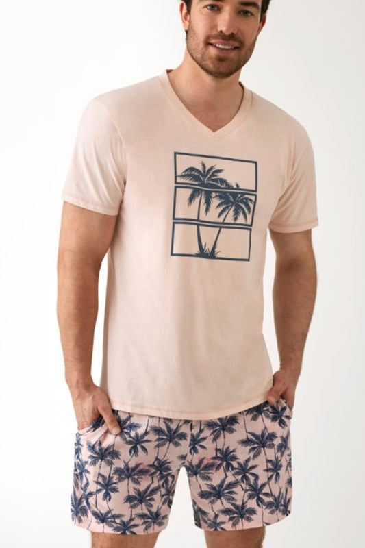 Pijama de cotó per a home - Estil tropical
