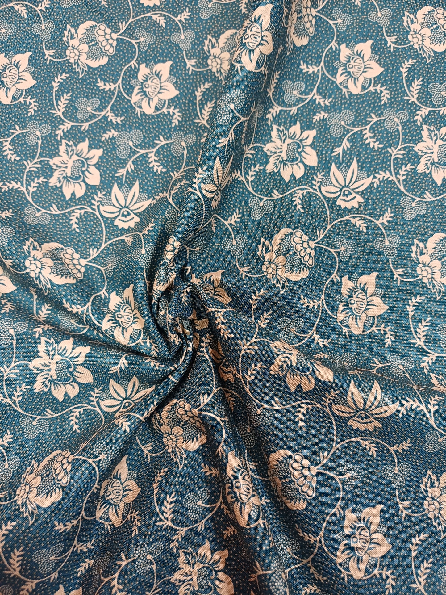 Floral blau/cru